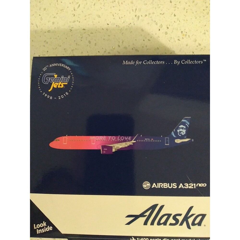 GEMINI JETS ALASKA AIRLINES AIRBUS A321NEO MORE TO LOVE LIVERY GJASA1776 1:400
